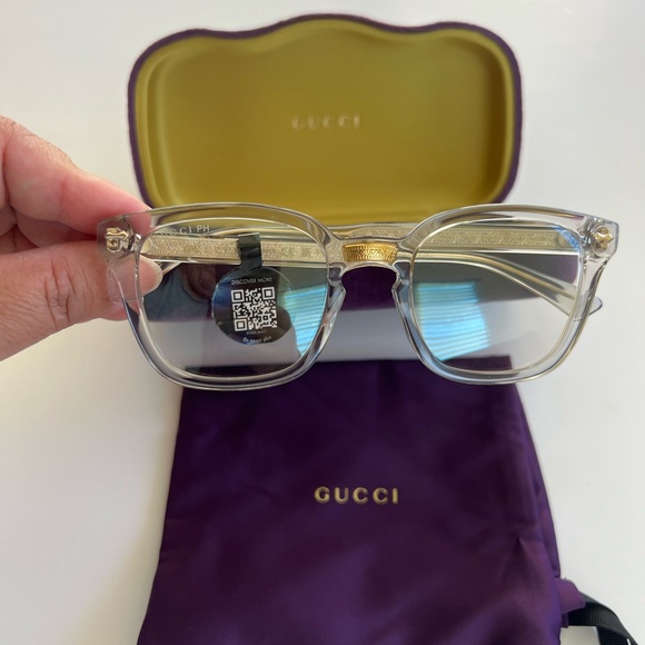 NEW GUCCI GG01840 005 UNISEX
CLEAR EYEGLASSES - Picture 1 of 12